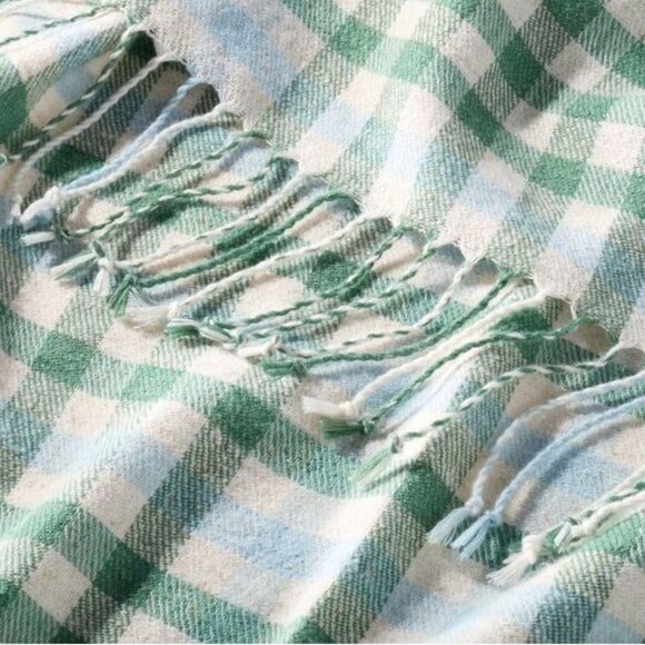HEARTH & HAND Magnolia Plaid Fringe Throw Blanket - Picture 3 of 8
